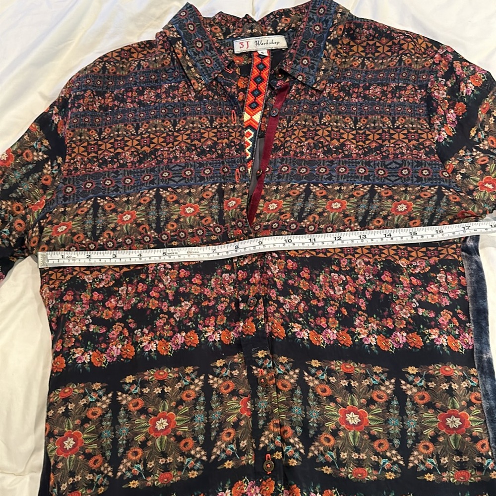 3j Workshop Mixed Fabric Button Down - image 7